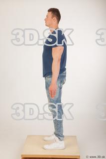 Whole body blue tshirt light blue jeans of Andrew 0003